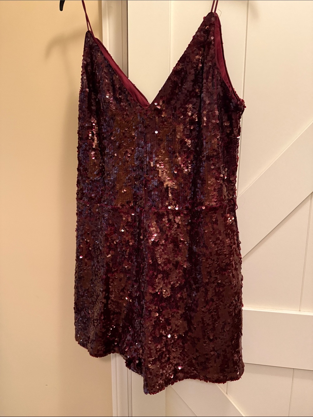 Holiday Guess Burgundy Sequin romper